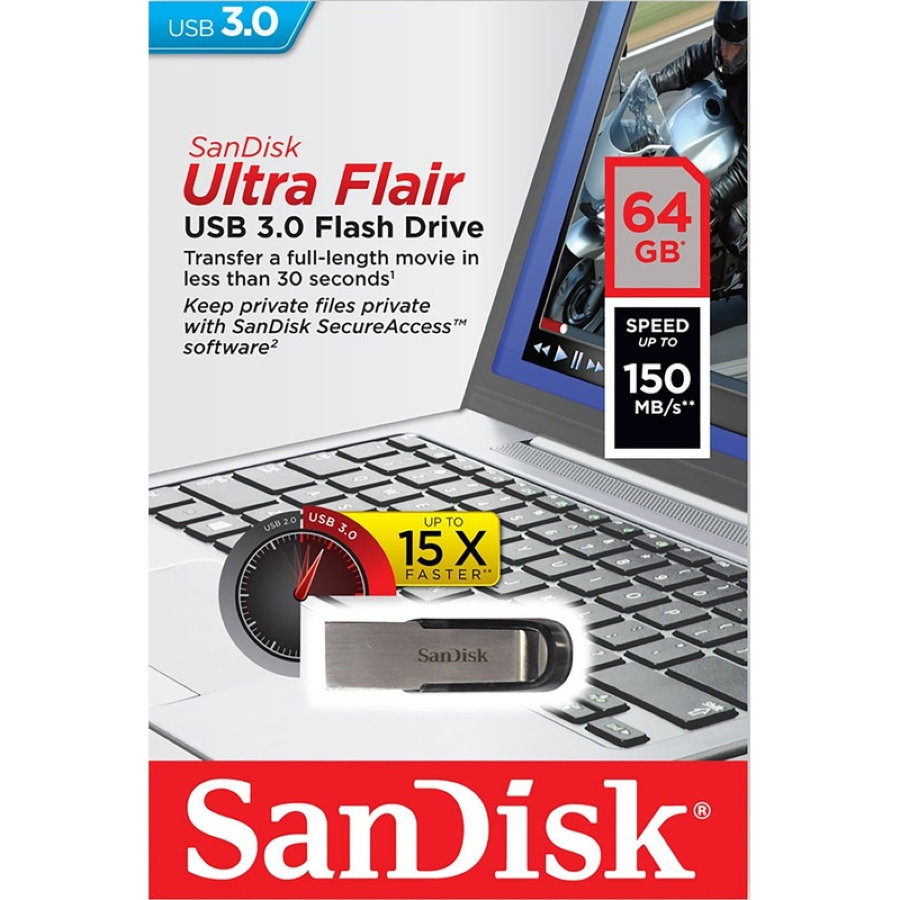 Флеш-память SanDisk Ultra Flair 3.0 64 Gb