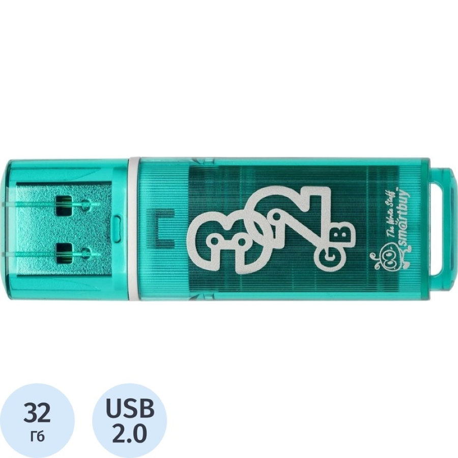 Флеш-память SmartBuy Glossy series 32 Gb USB 2.0 зеленая