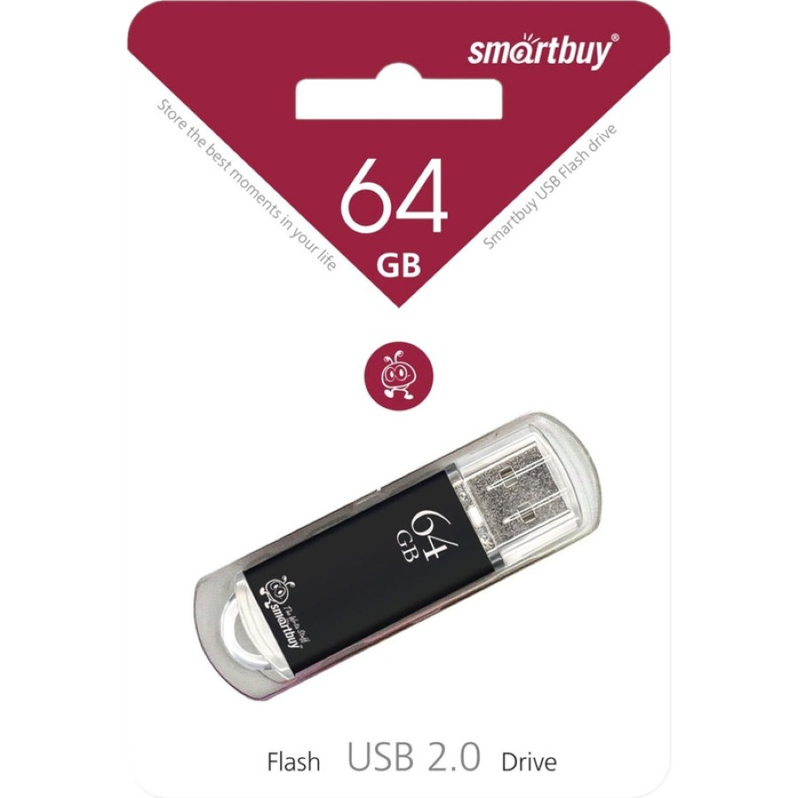 Флеш-память SmartBuy V-Cut 64 Gb USB 2.0 черная
