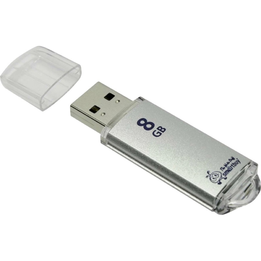 Флеш-память SmartBuy V-Cut 8 Gb USB 2.0 серебристая