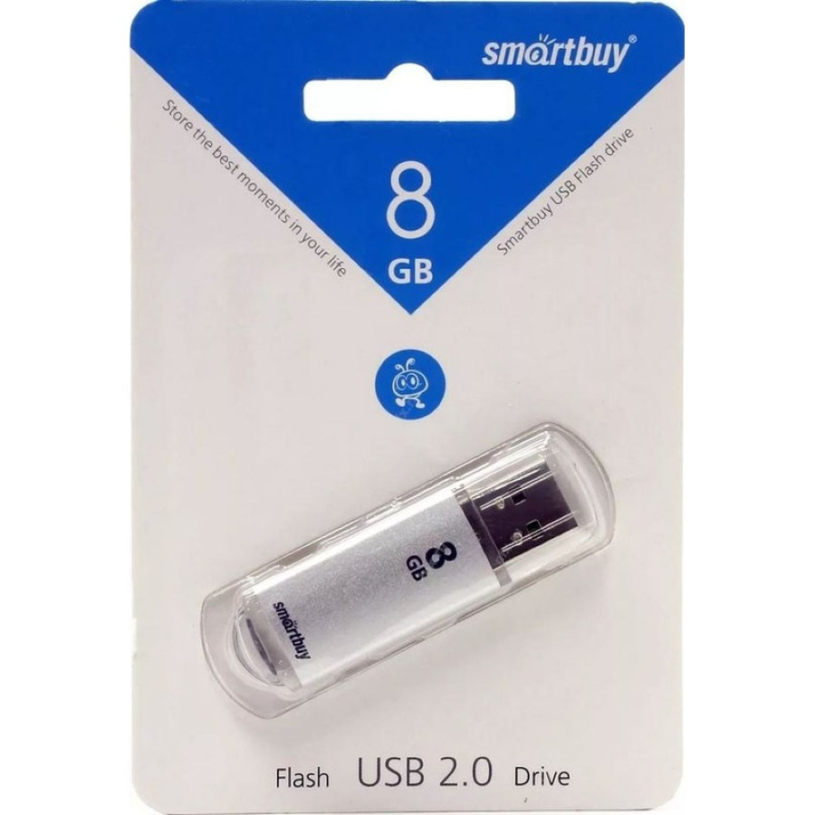 Флеш-память SmartBuy V-Cut 8 Gb USB 2.0 серебристая