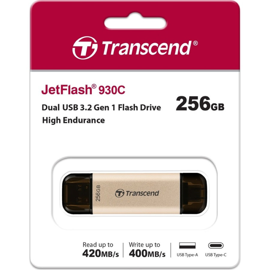 Флеш-память Transcend JetFlash 930C, 256Gb, USB 3.2 G1, зол, TS256GJF930C