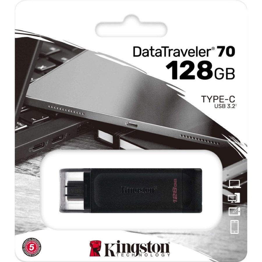 Флеш-память USB 3.2 Gen1 128 Гб Kingston DataTraveler 70 (DT70/128GB) 