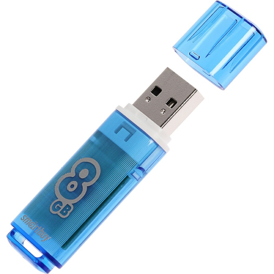 Флэш-память Smartbuy 8GB Glossy series, голубая (SB8GBGS-B)