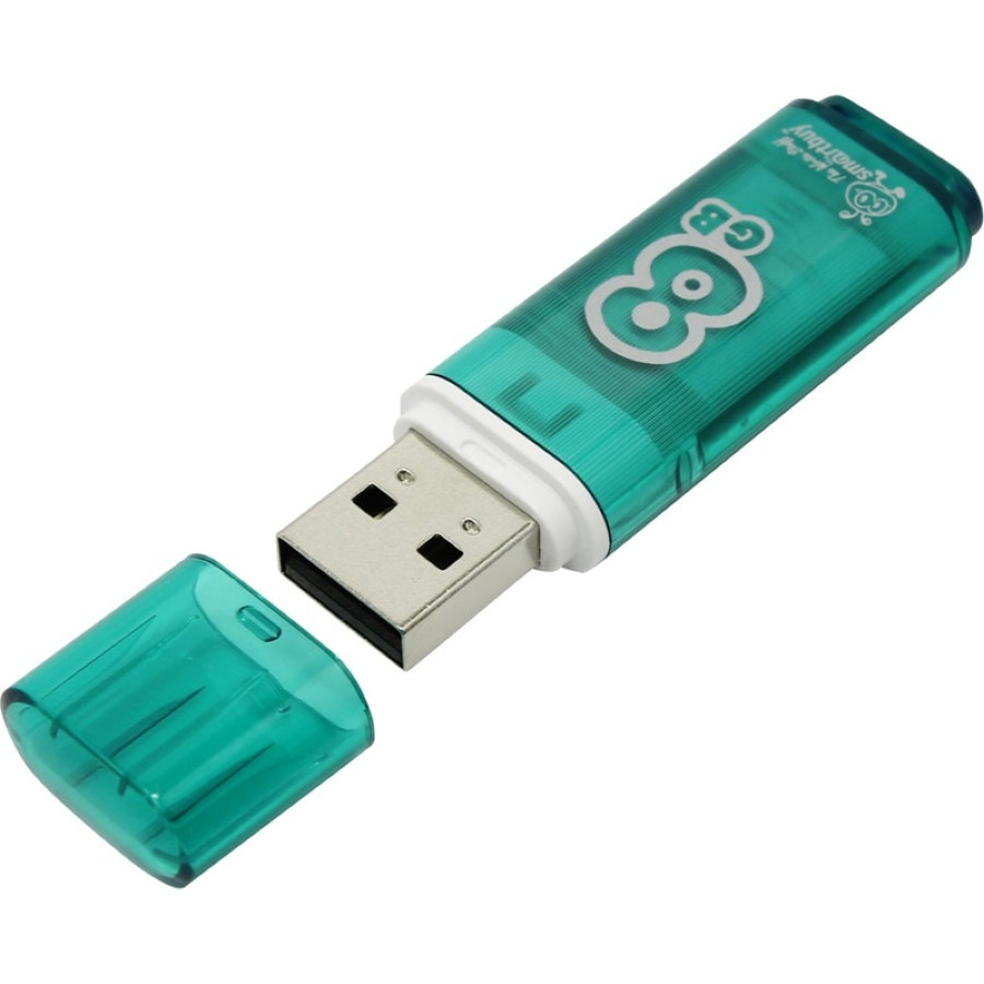 Флэш-память Smartbuy Glossy, 8Gb, USB 2.0, зел, SB8GBGS-G