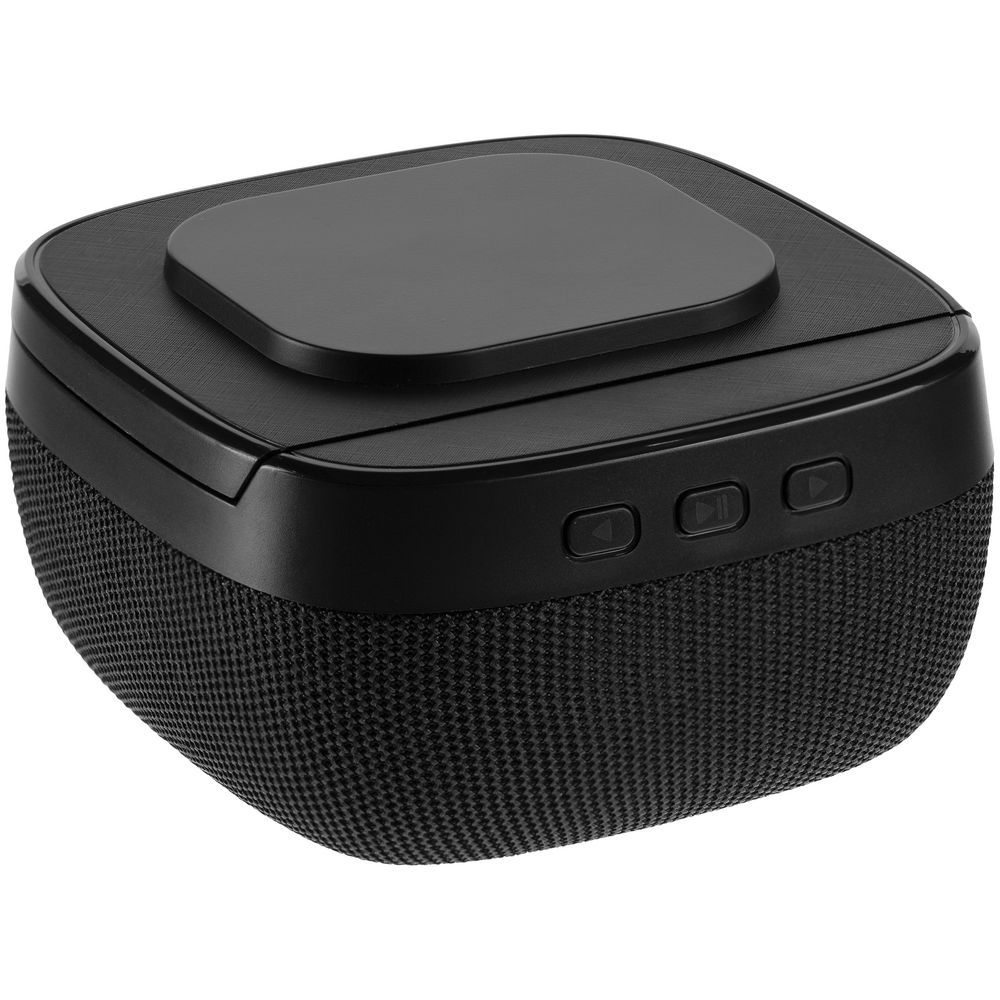 Колонка c беспроводной зарядкой Esca и подсветкой лого черная