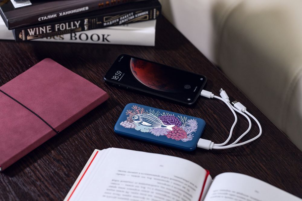 Аккумулятор Uniscend Starry с подсветкой 5000 мАч синий