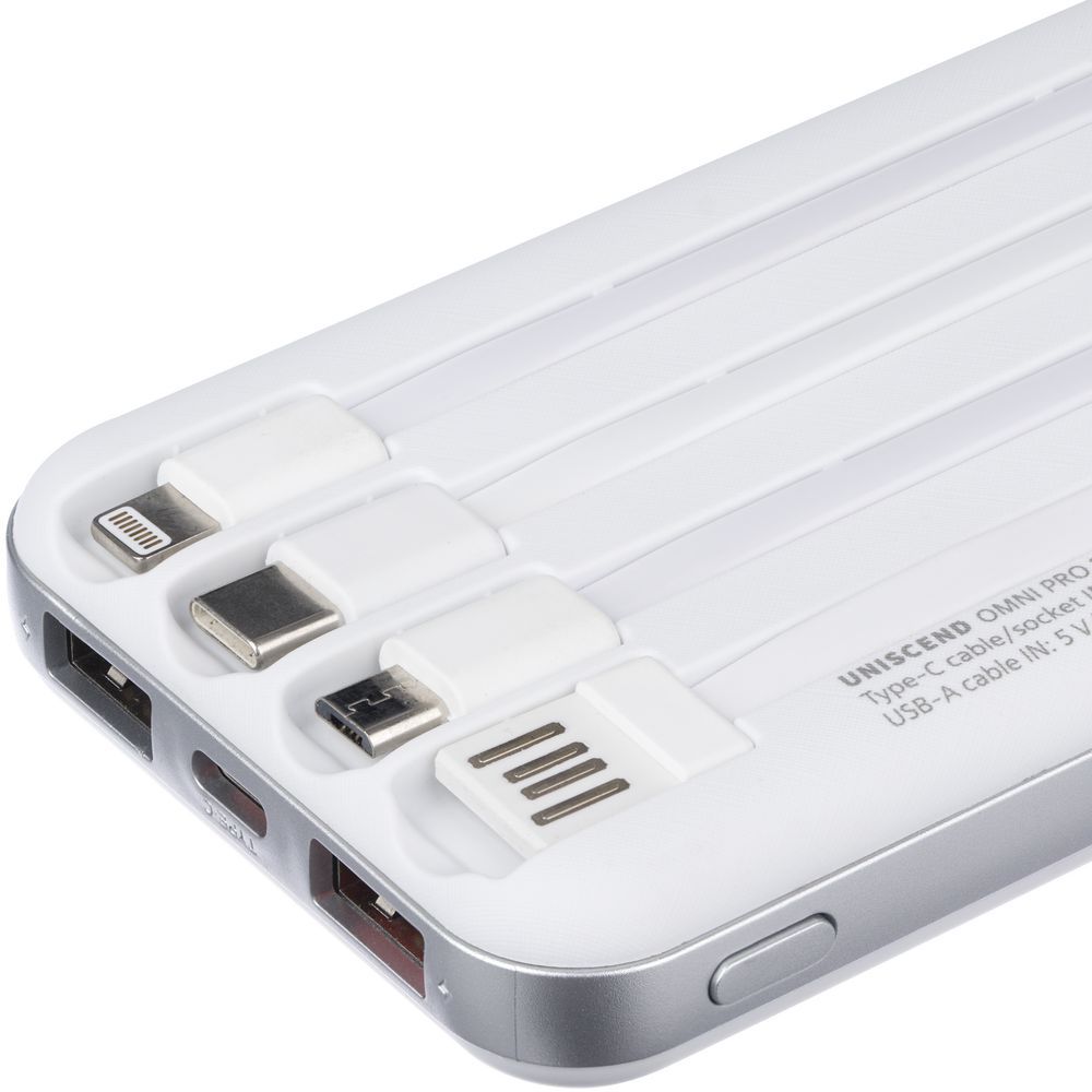 Внешний аккумулятор Omni Pro 10000 мАч белый