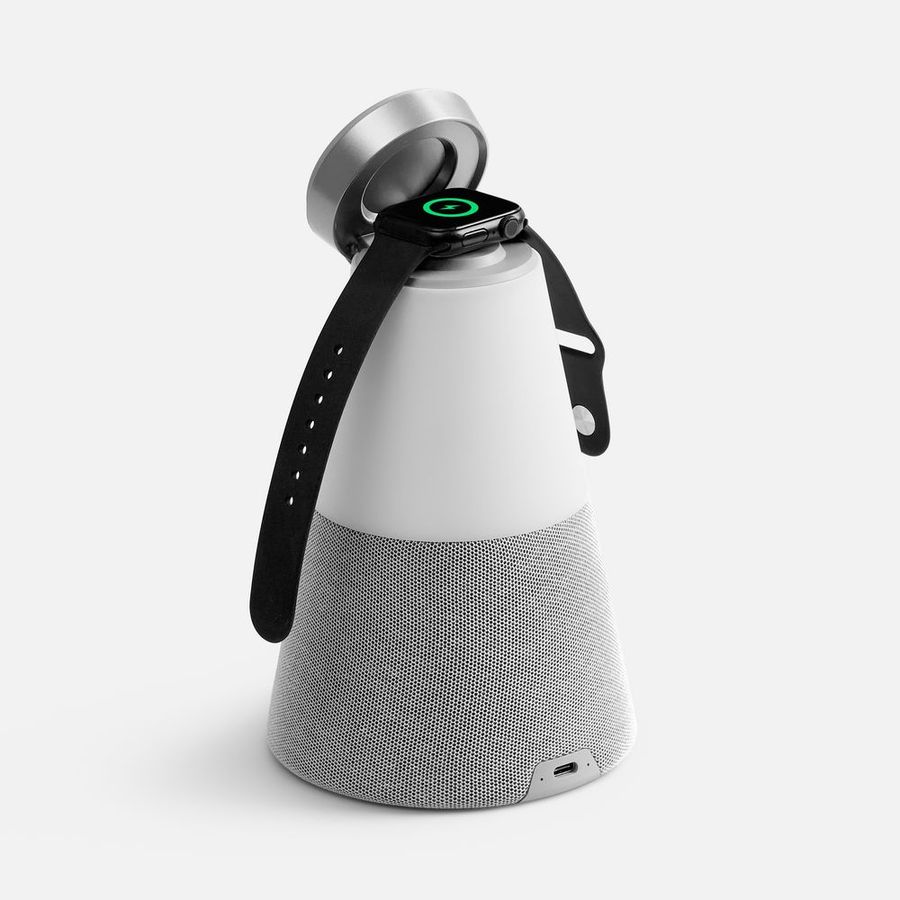 Bluetooth-колонка с беспроводной зарядкой и подсветкой Cone Sonance серая