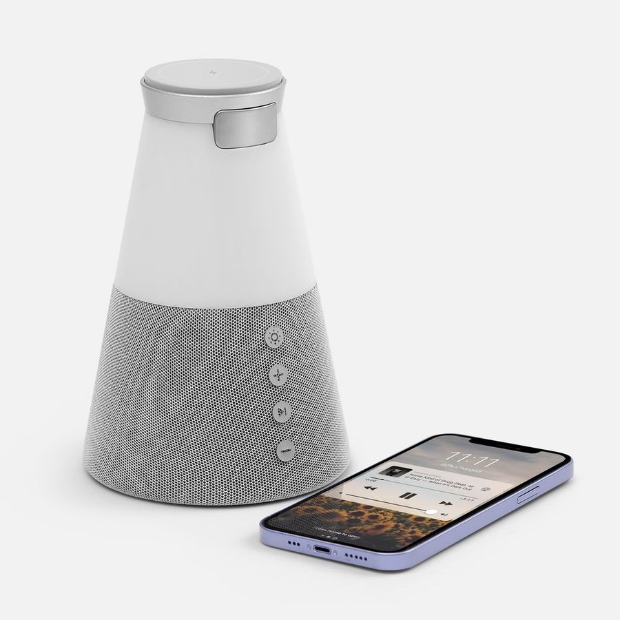 Bluetooth-колонка с беспроводной зарядкой и подсветкой Cone Sonance серая