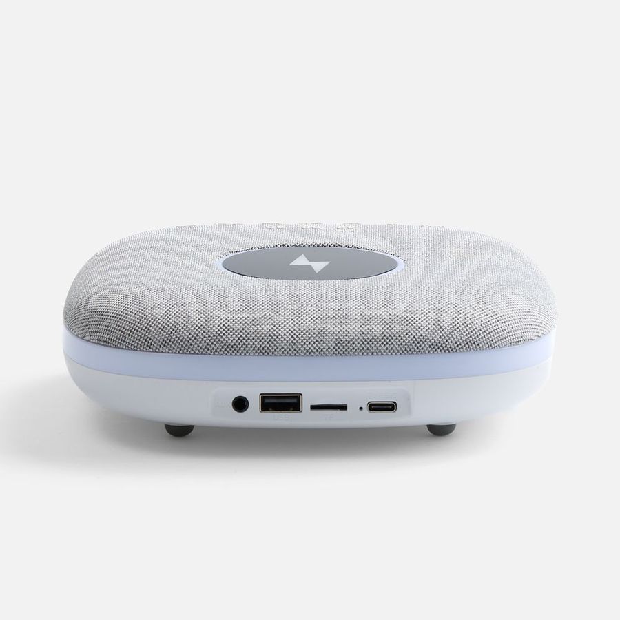 Bluetooth-колонка с беспроводной зарядкой и подсветкой Terrafonic серая