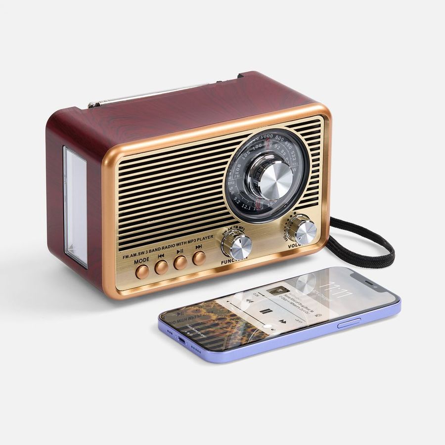 Bluetooth-колонка с радио Listenberg коричневая