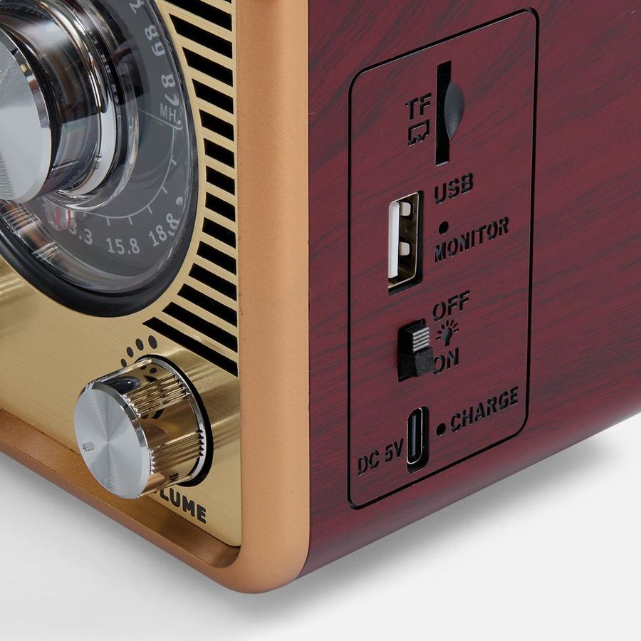 Bluetooth-колонка с радио Listenberg коричневая