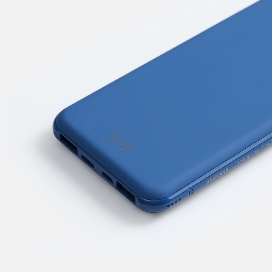 Аккумулятор с беспроводной зарядкой All Day Wireless 10000 мАч синий