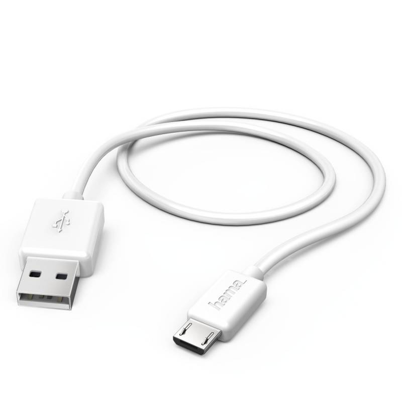 Кабель Hama microUSB-USB 2.0 белый 1.4м универсальный (00173628)