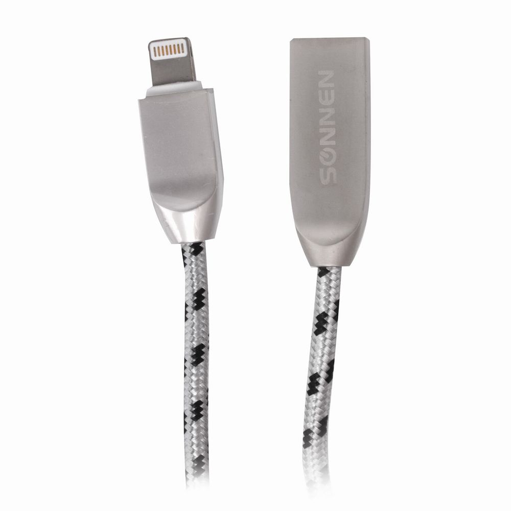 Кабель USB 2.0-Lightning, 1 м, SONNEN Premium, медь, для передачи данных и зарядки