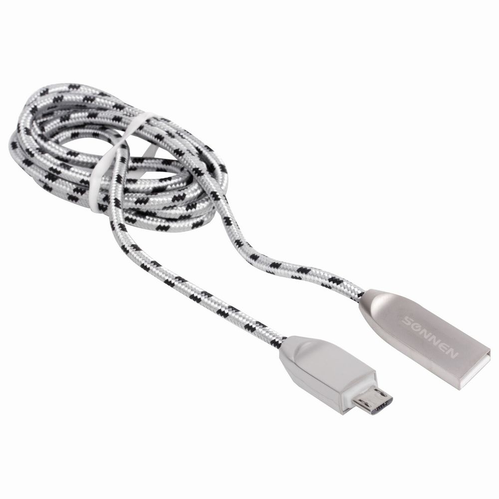 Кабель USB 2.0-micro USB, 1 м, SONNEN Premium, медь, передача данных и быстрая зарядка