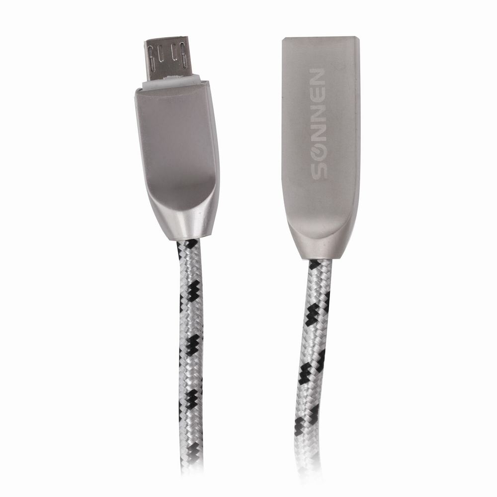 Кабель USB 2.0-micro USB, 1 м, SONNEN Premium, медь, передача данных и быстрая зарядка