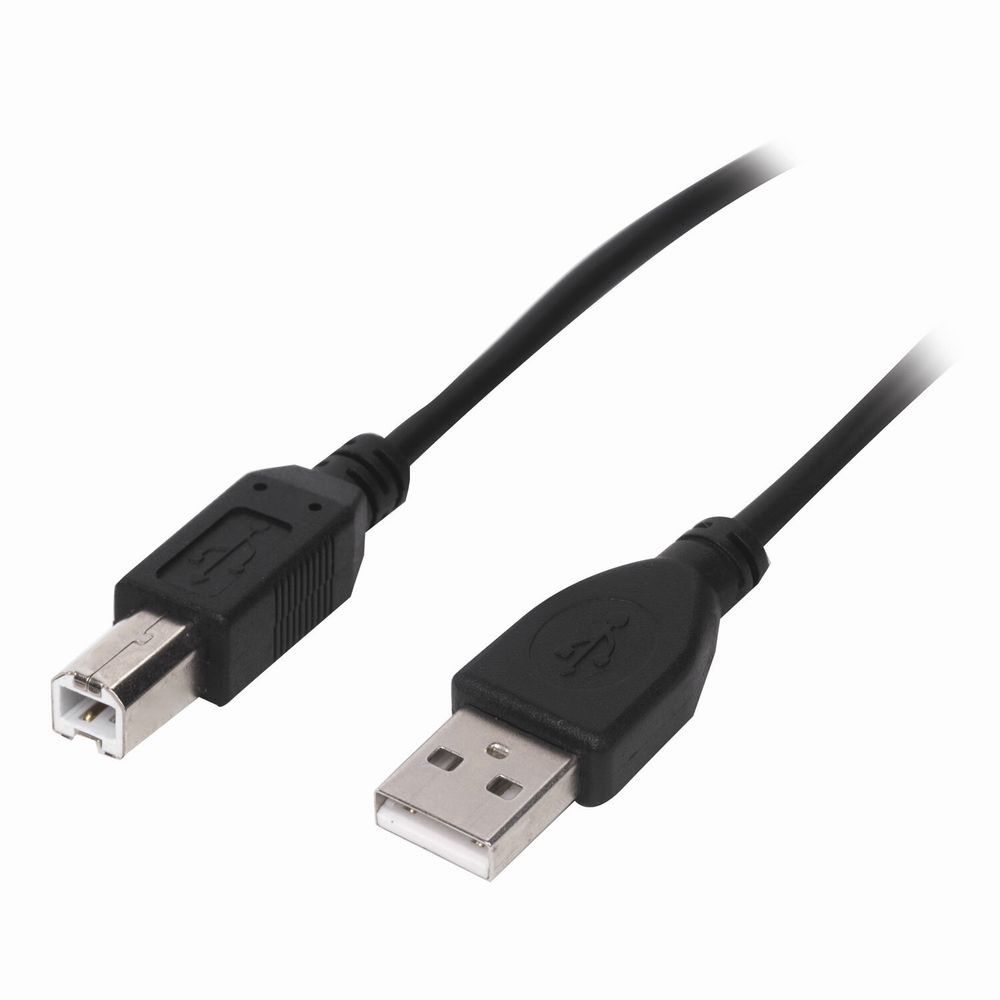 Кабель USB2.0 AM-BM, 1,5 м, SONNEN, медь, для подключения периферийных устройств - принтеров, сканеров, МФУ, плоттеров, черный