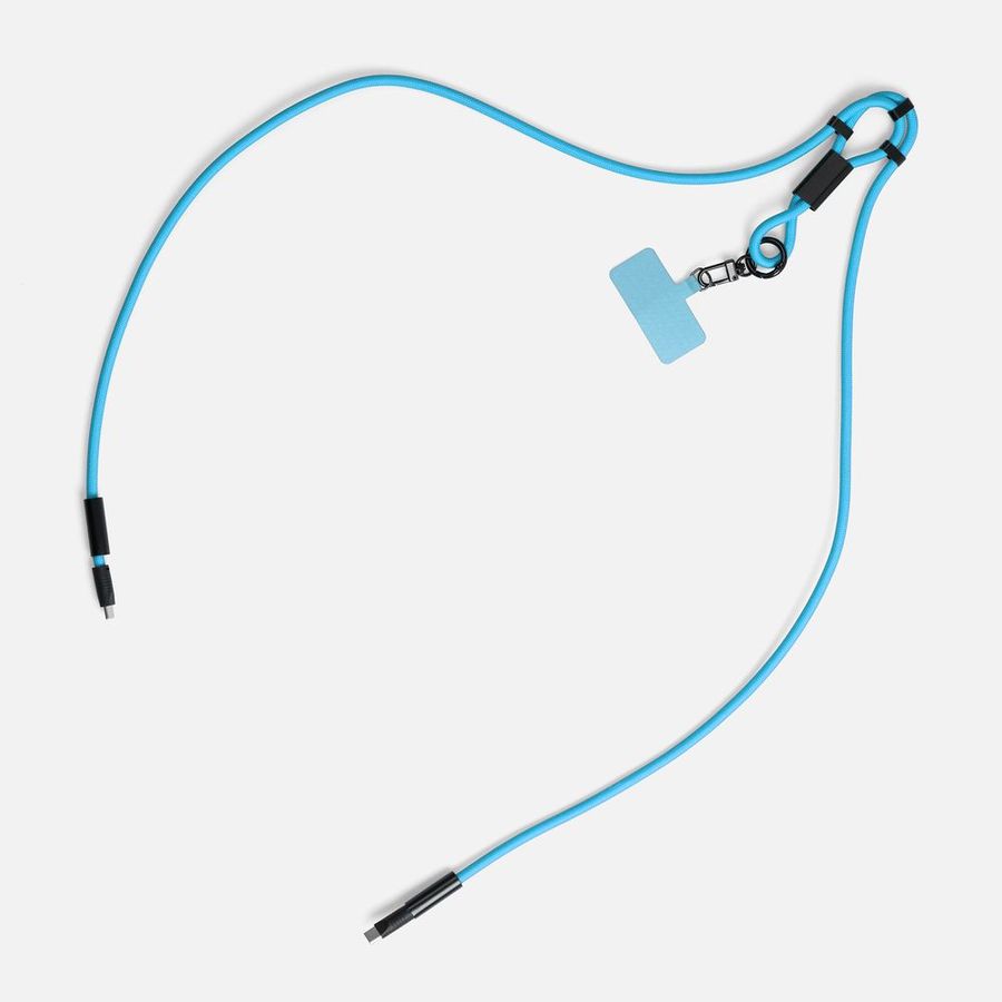 Кабель-ланьярд energyFlex Power Delivery 60 Вт голубой