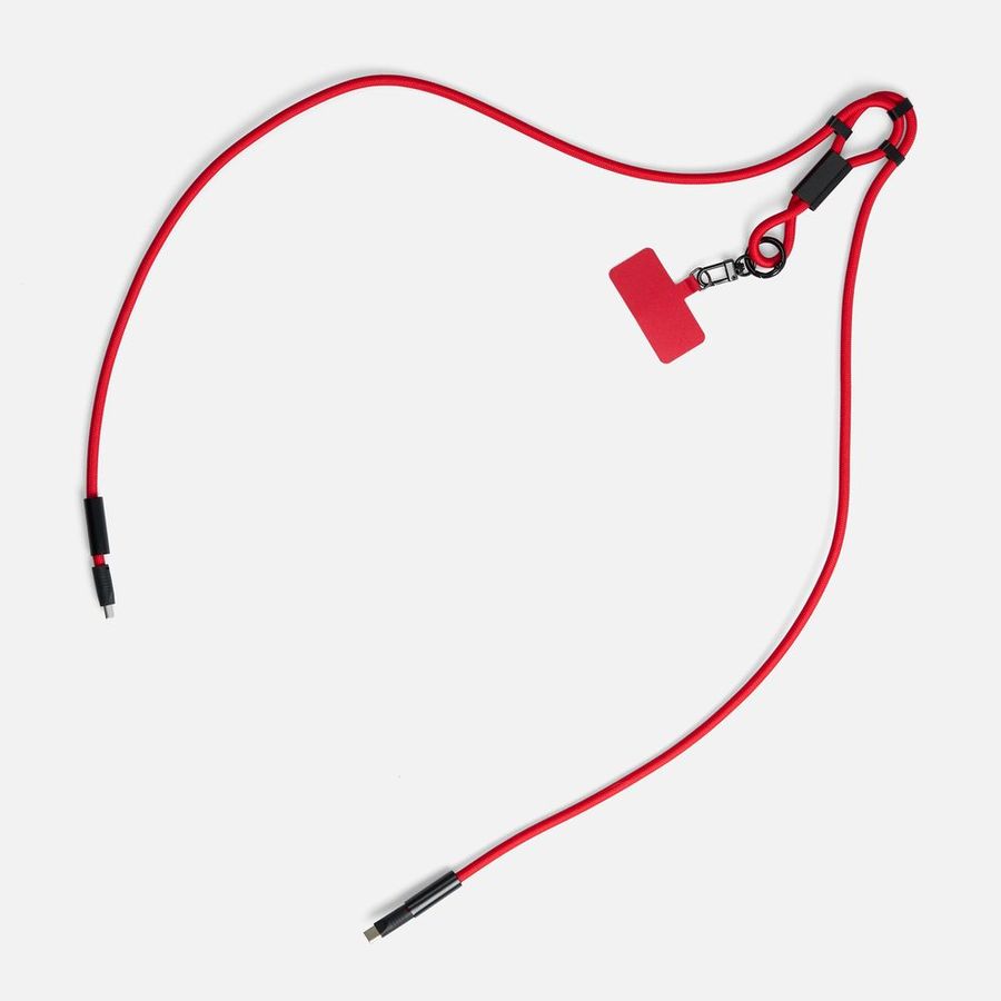 Кабель-ланьярд energyFlex Power Delivery 60 Вт красный