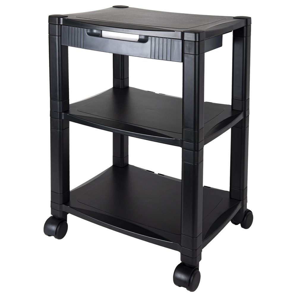 Подставка для принтера BRAUBERG передвижная, с 3 полками и 1 ящиком, 500x435х335 мм