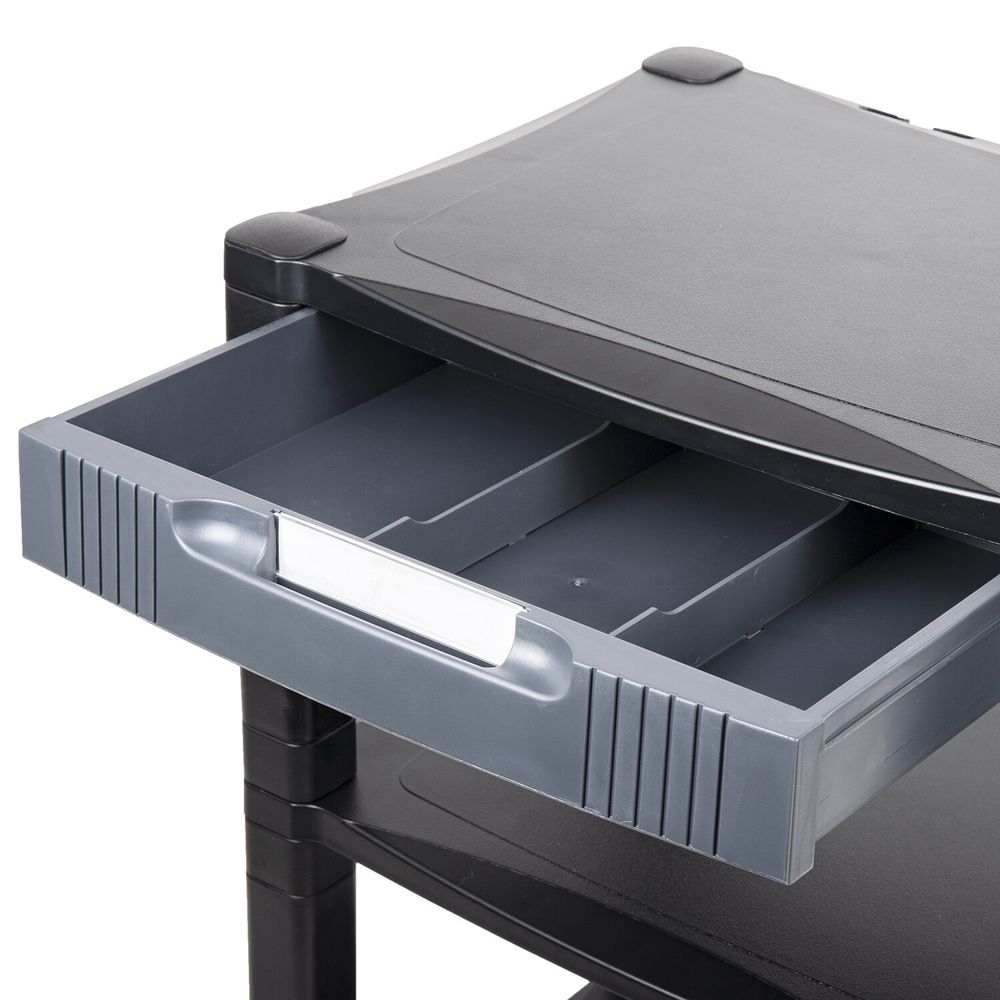 Подставка для принтера BRAUBERG передвижная, с 3 полками и 1 ящиком, 500x435х335 мм