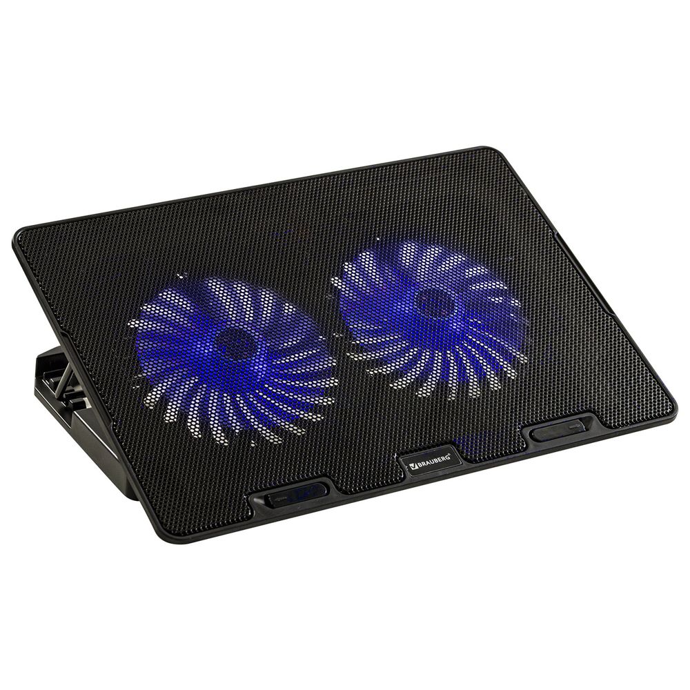 Подставка для ноутбука с охлаждением, 2 порта USB-A, LED-подсветка, 352х252 мм, BRAUBERG
