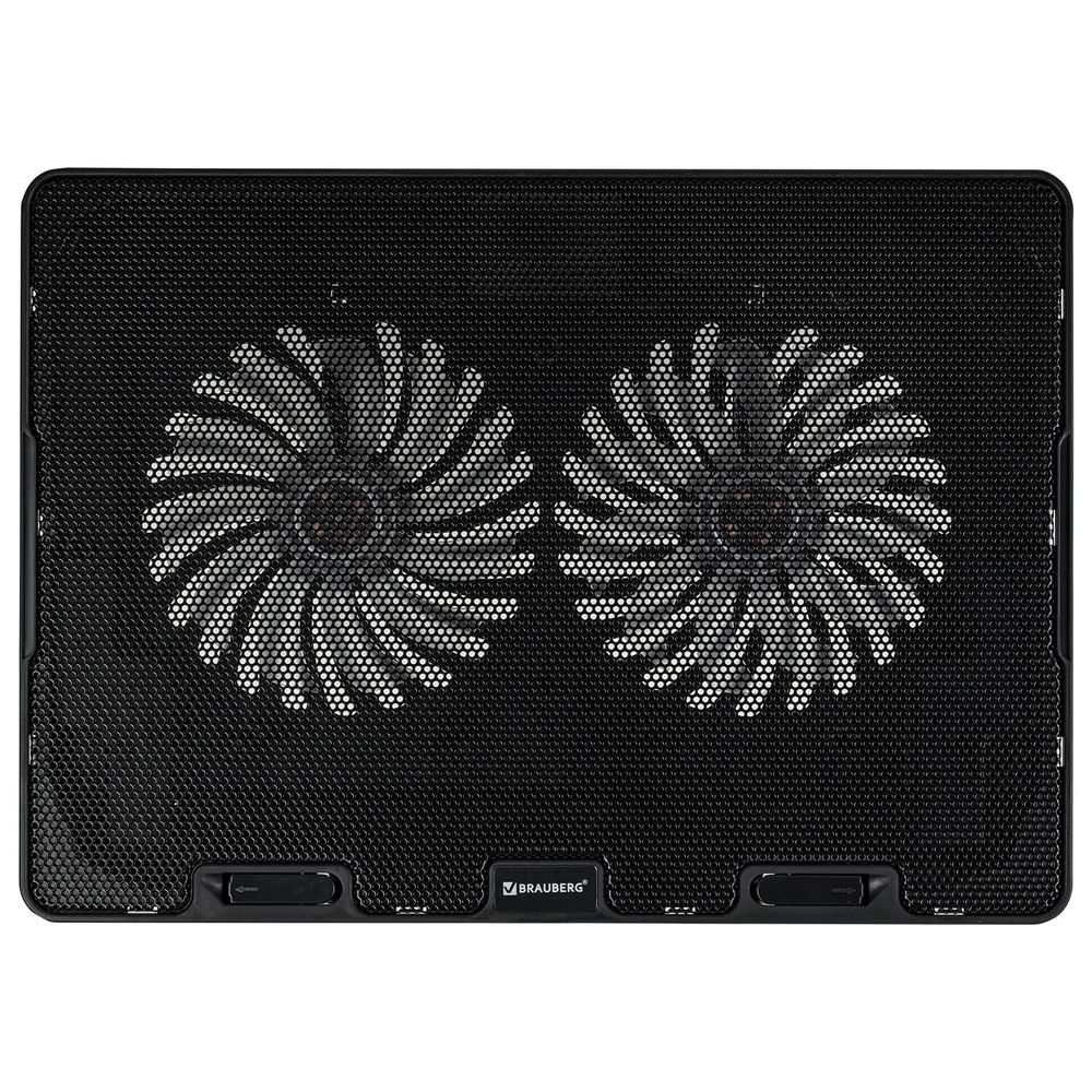 Подставка для ноутбука с охлаждением, 2 порта USB-A, LED-подсветка, 352х252 мм, BRAUBERG