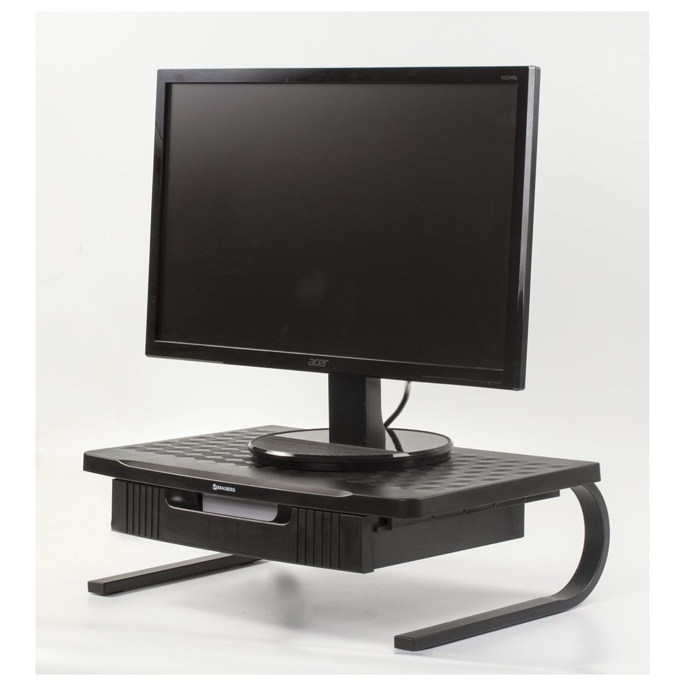 Подставка для оргтехники BRAUBERG, 1 отделение, 460х300х145 мм, металлическое основание, черная