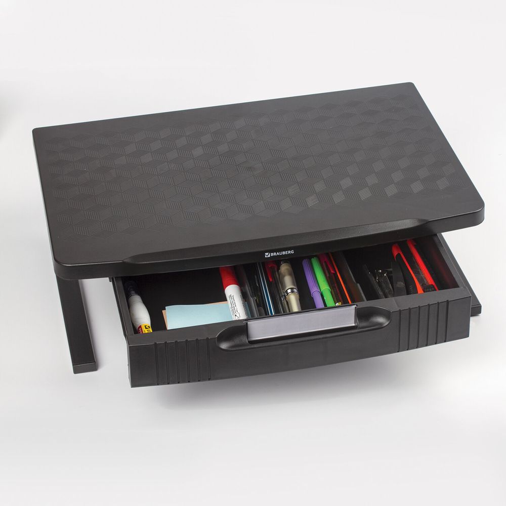 Подставка для оргтехники BRAUBERG, 1 отделение, 460х300х145 мм, металлическое основание, черная