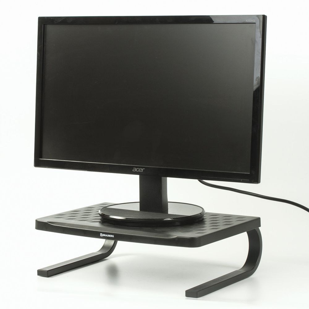 Подставка для оргтехники BRAUBERG, 370х260х115 мм, металлическое основание, черная