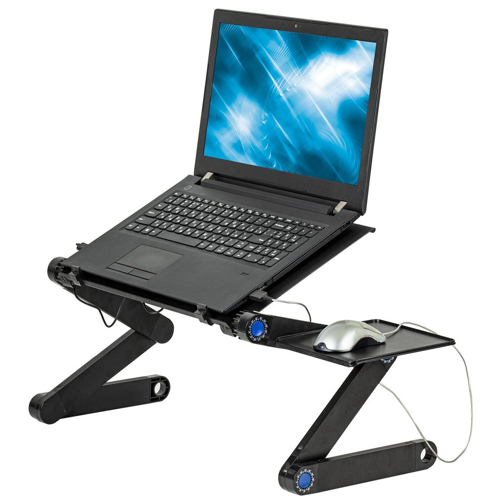 Подставка складной столик для ноутбука с охлаждением, регулируемый, 420х260 мм, BRAUBERG