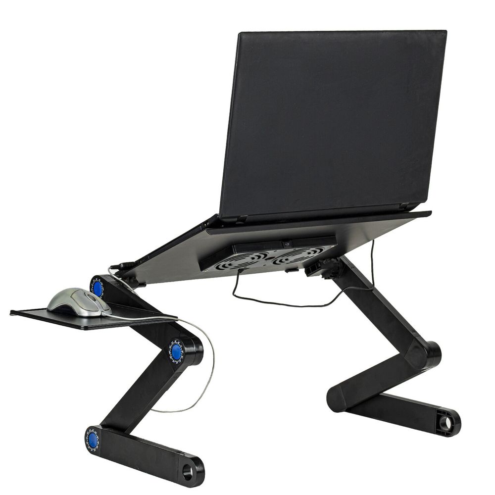 Подставка складной столик для ноутбука с охлаждением, регулируемый, 420х260 мм, BRAUBERG