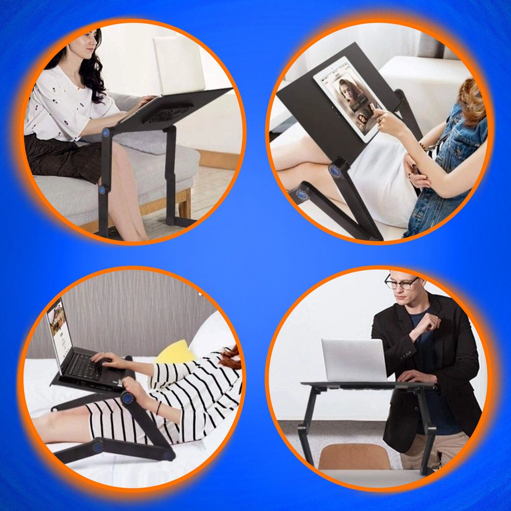 Подставка складной столик для ноутбука с охлаждением, регулируемый, 420х260 мм, BRAUBERG