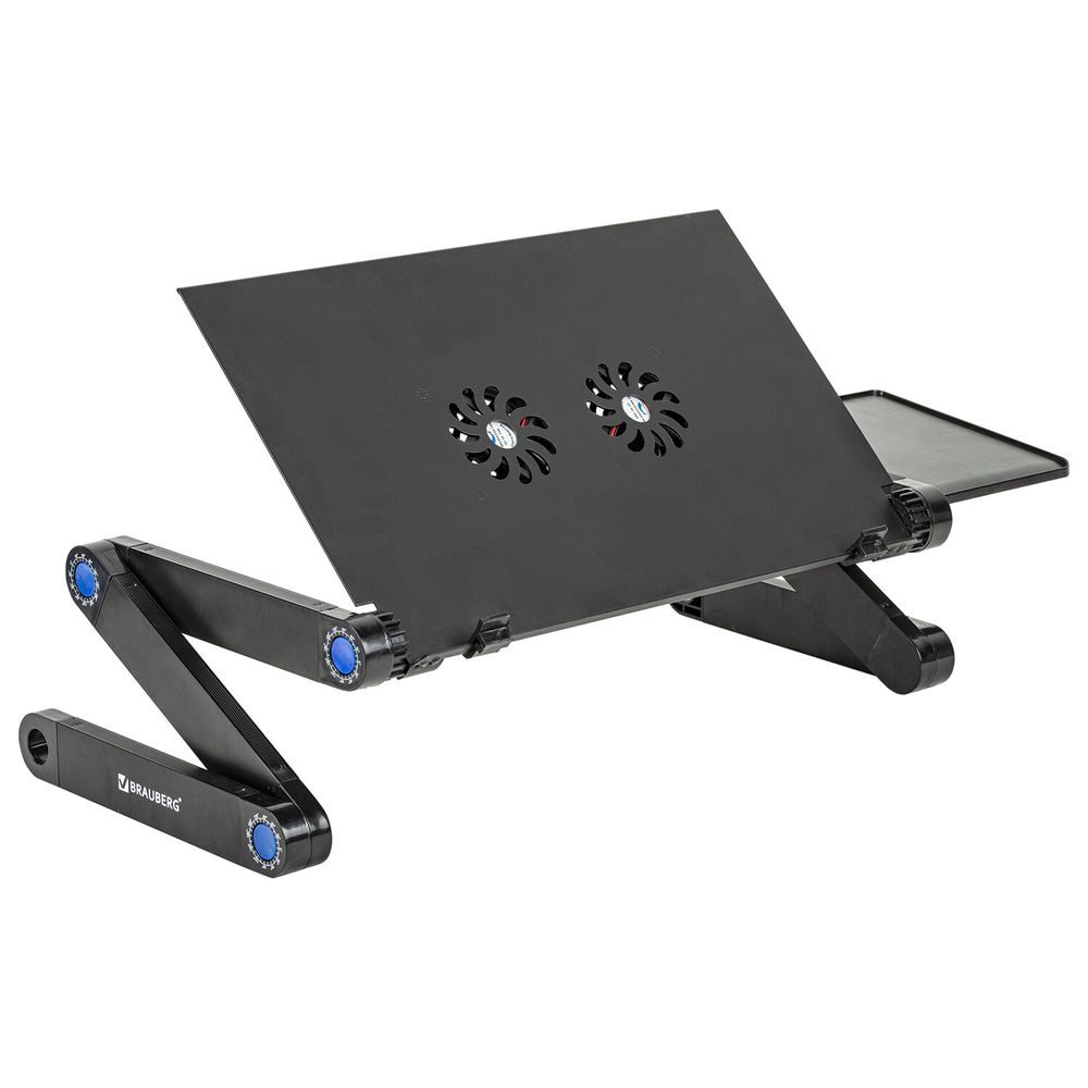 Подставка складной столик для ноутбука с охлаждением, регулируемый, 420х260 мм, BRAUBERG