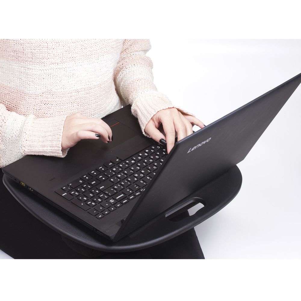 Подставка-столик с мягкими подушками, для ноутбука и творчества BRAUBERG, 430х330 мм, черный