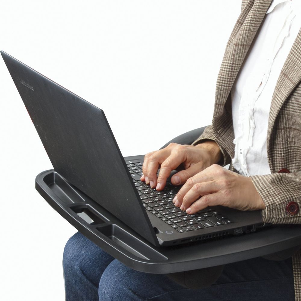 Подставка-столик с мягкими подушками, для ноутбука и творчества BRAUBERG, 480х335 мм, черный