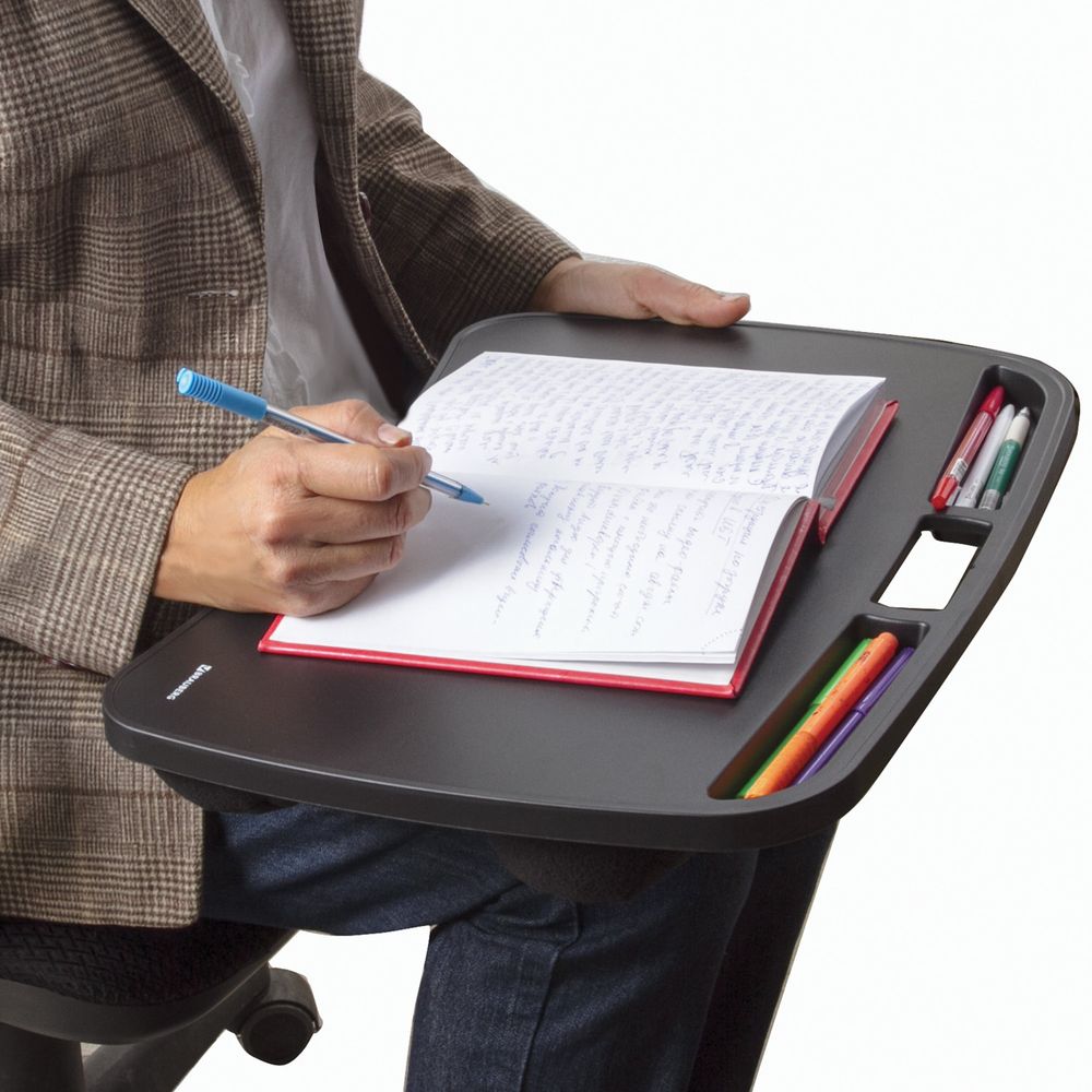 Подставка-столик с мягкими подушками, для ноутбука и творчества BRAUBERG, 480х335 мм, черный