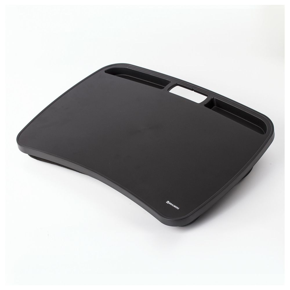 Подставка-столик с мягкими подушками, для ноутбука и творчества BRAUBERG, 480х335 мм, черный