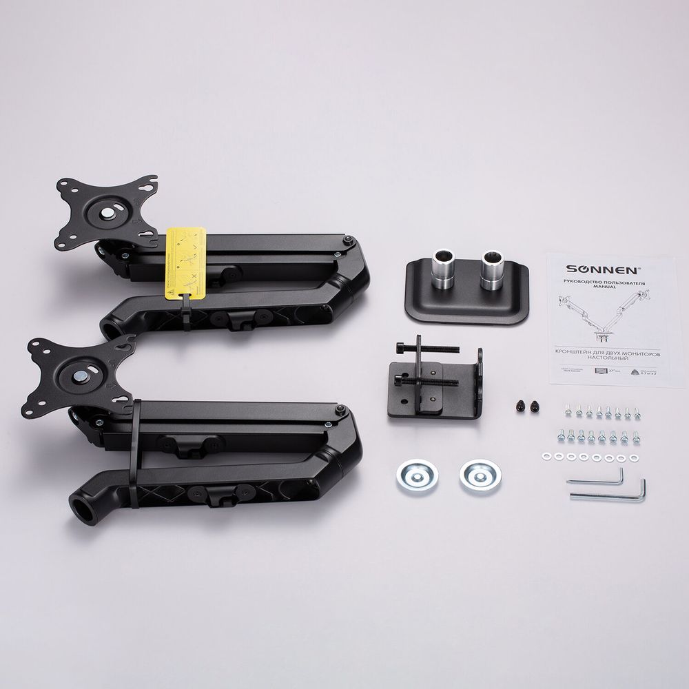Кронштейн для двух мониторов настольный VESA 75х75, 100х100, 17