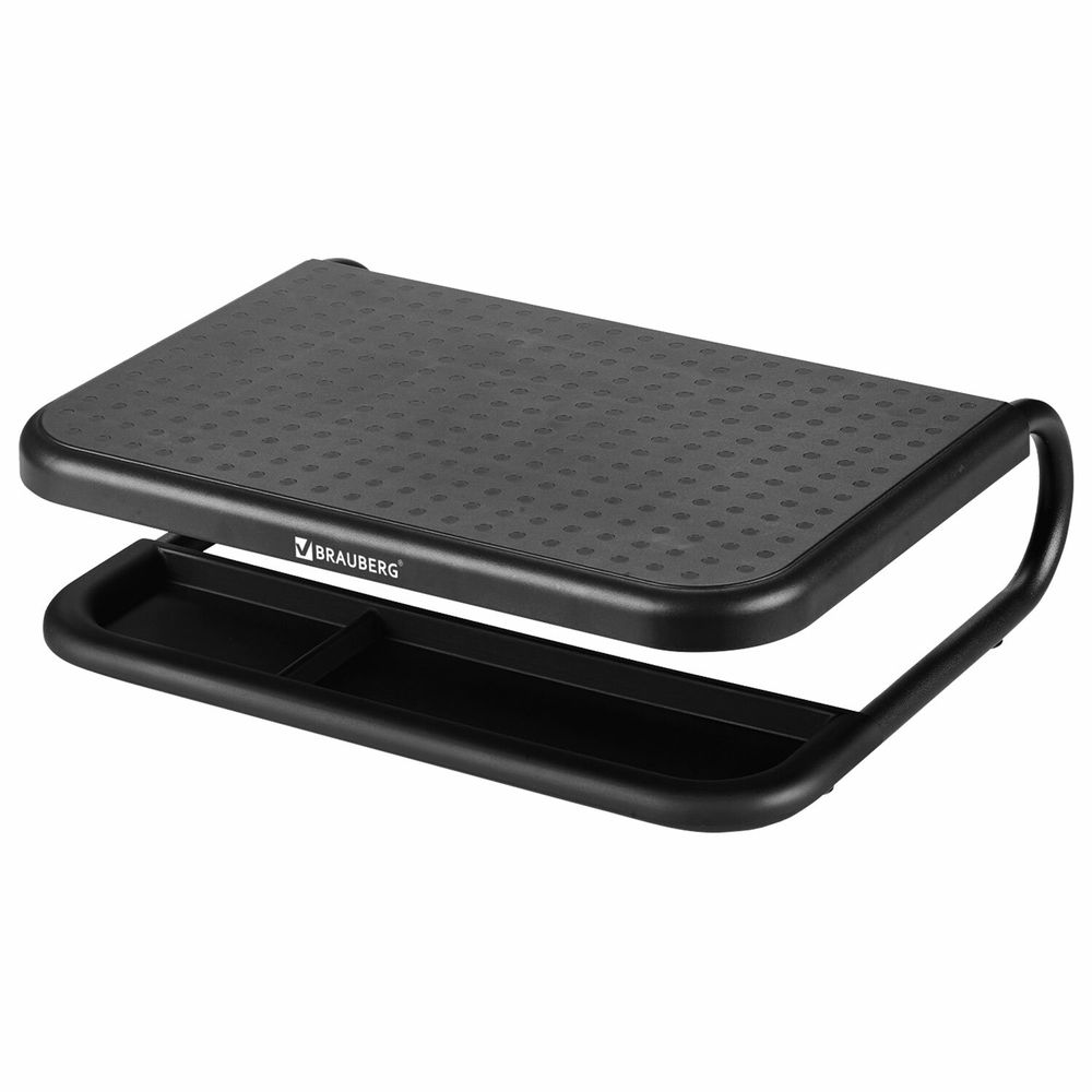 Подставка для монитора, ноутбука 380х295х110 мм, металлическое основание, черная, BRAUBERG