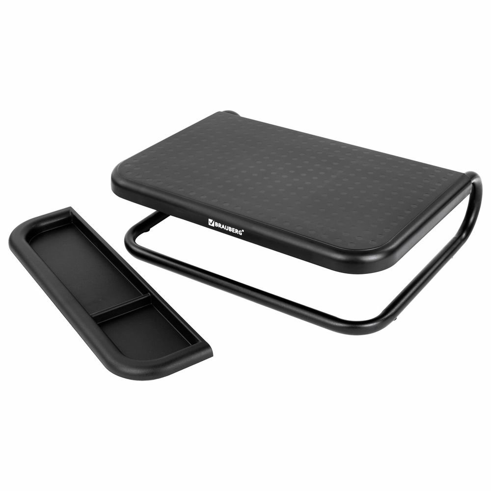 Подставка для монитора, ноутбука 380х295х110 мм, металлическое основание, черная, BRAUBERG