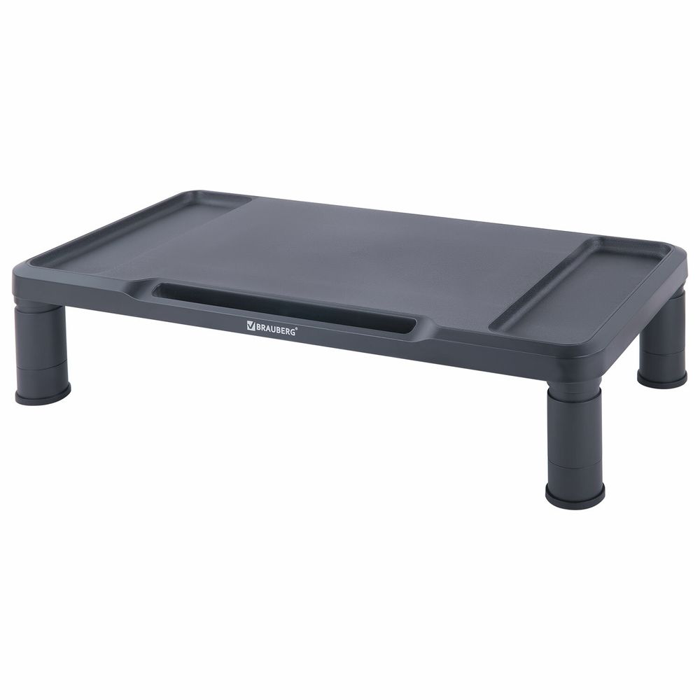 Подставка для монитора, ноутбука 555х265х114 мм, черная, BRAUBERG