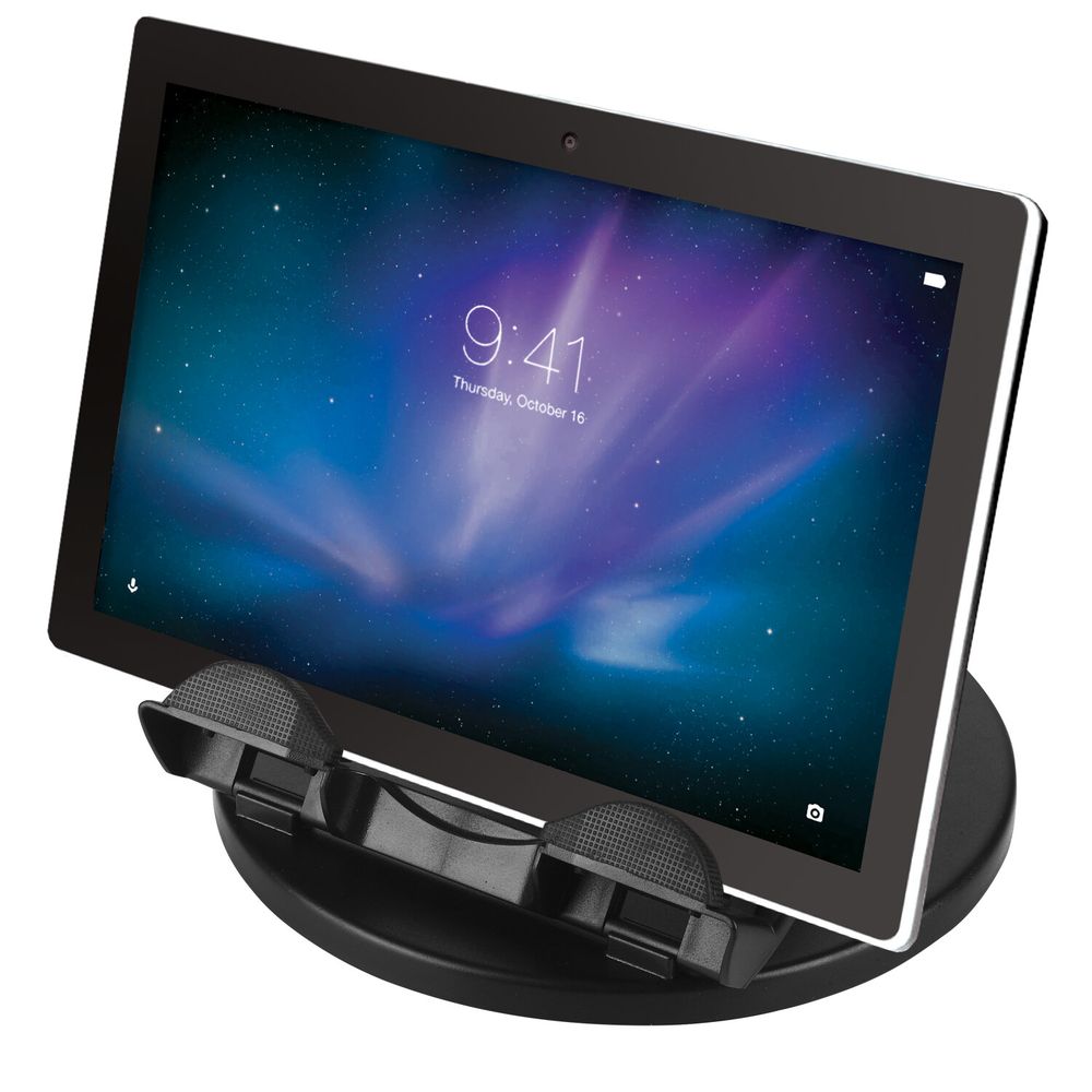 Подставка для ноутбука, планшета 220х210х165 мм, вращающаяся, черная, BRAUBERG