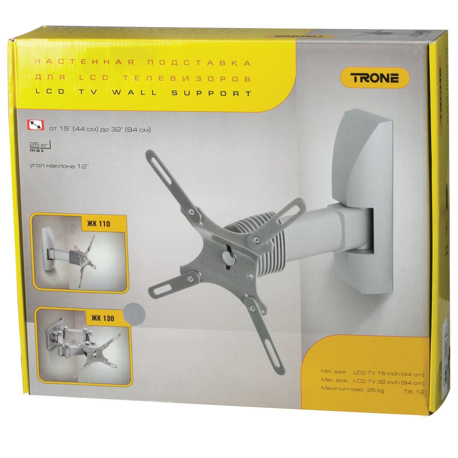 Кронштейн-крепление для ТВ настенный ЖК-130, VESA 75-200/200, 15-32