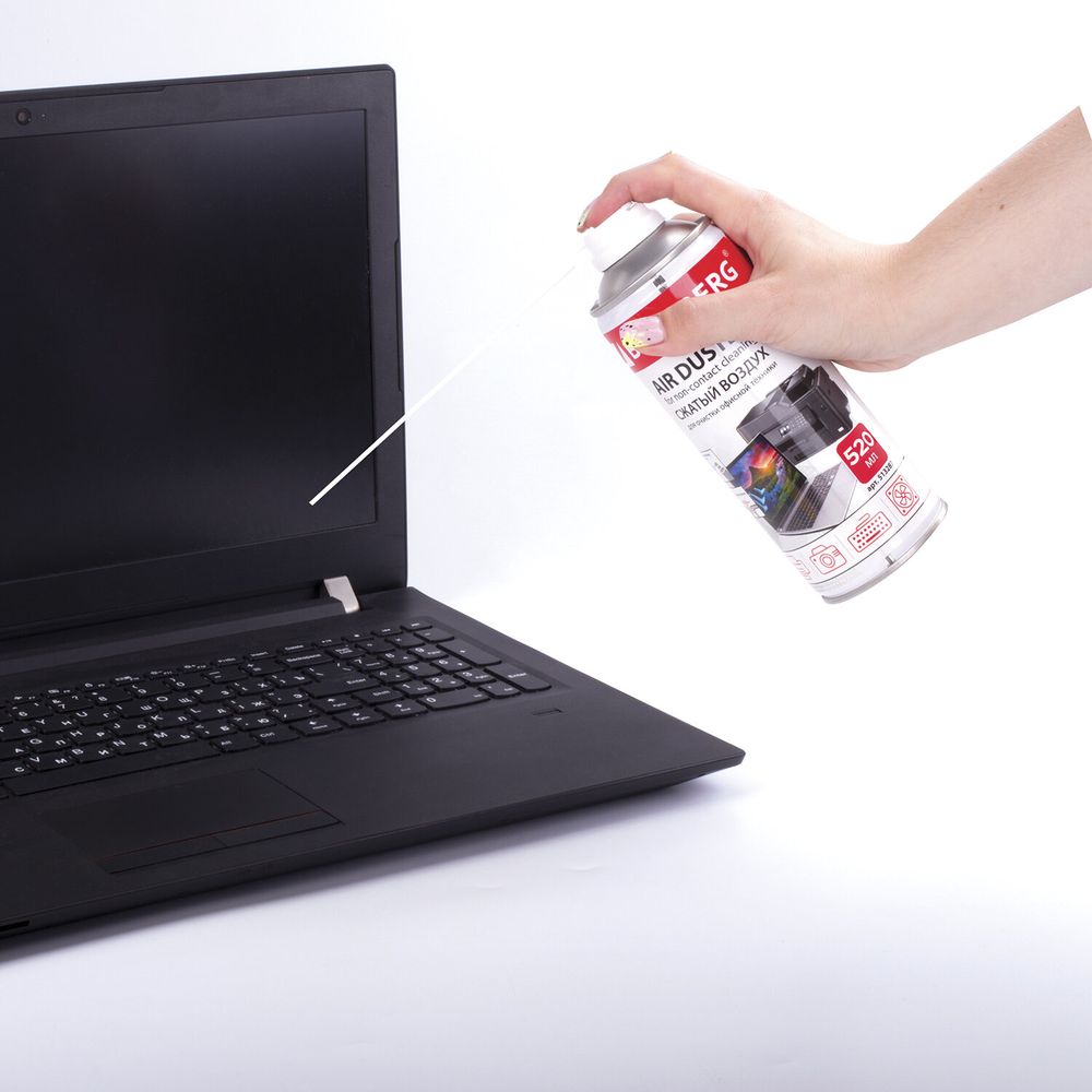 Баллон со сжатым воздухом BRAUBERG ДЛЯ ОЧИСТКИ ТЕХНИКИ 520 мл