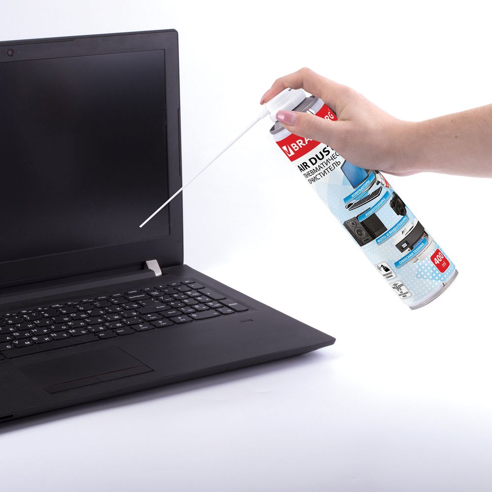 Баллон со сжатым воздухом BRAUBERG ДЛЯ ОЧИСТКИ ТЕХНИКИ, 400 мл