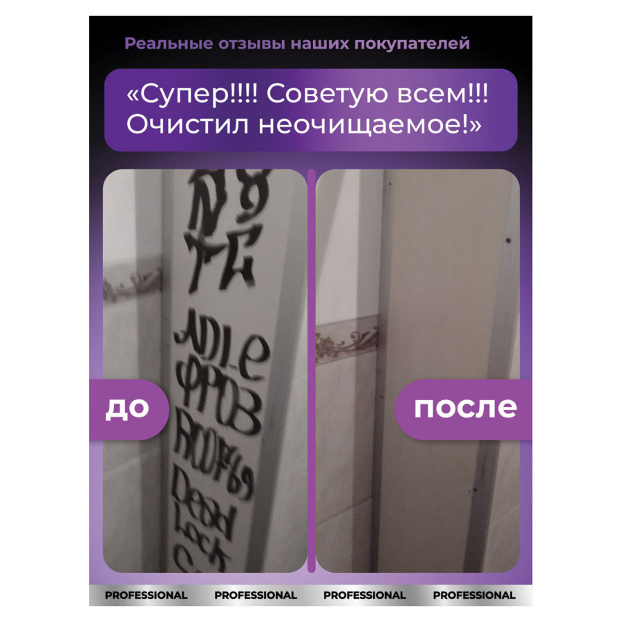 Антискотч для удаления этикеток, жвачки, маркера, граффити, клея 600 мл GRASS ANTIGRAFFITI PROF