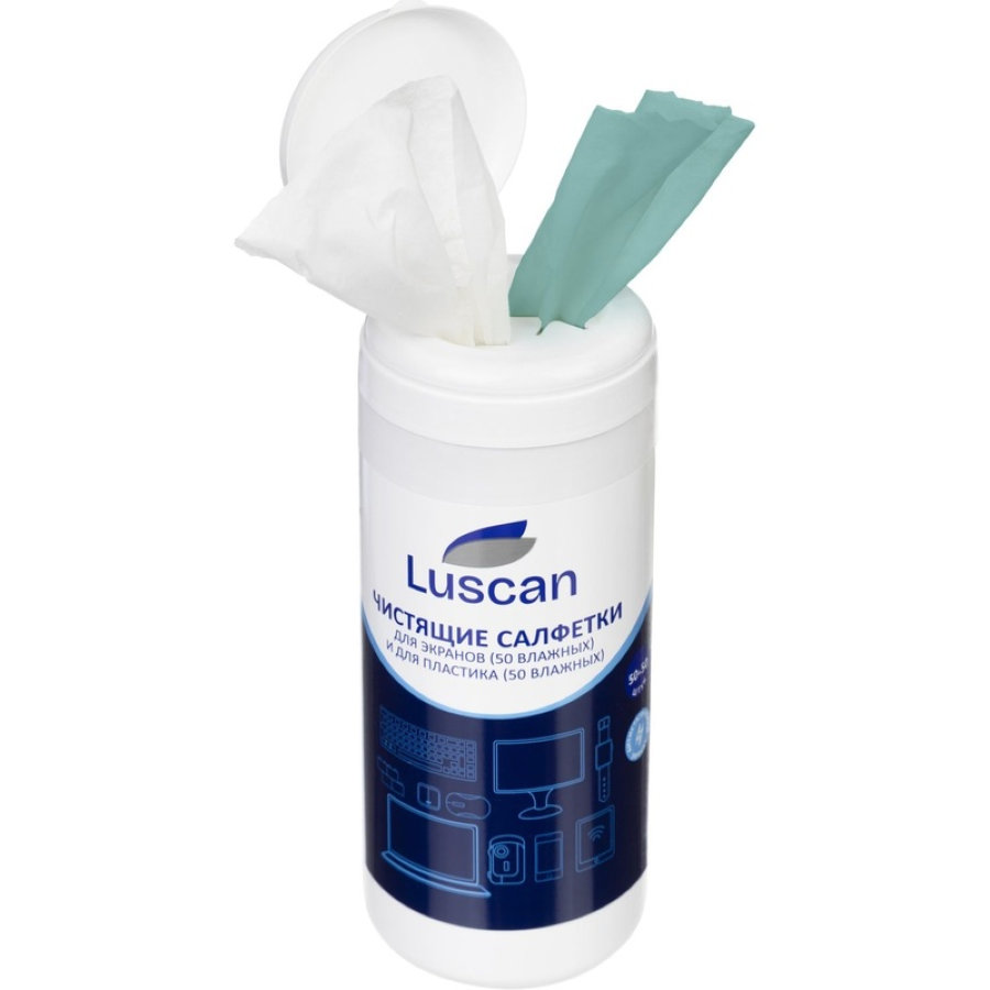 Салфетки MEGAoffice "Ultra Clean" для пластика, 50шт. Синие